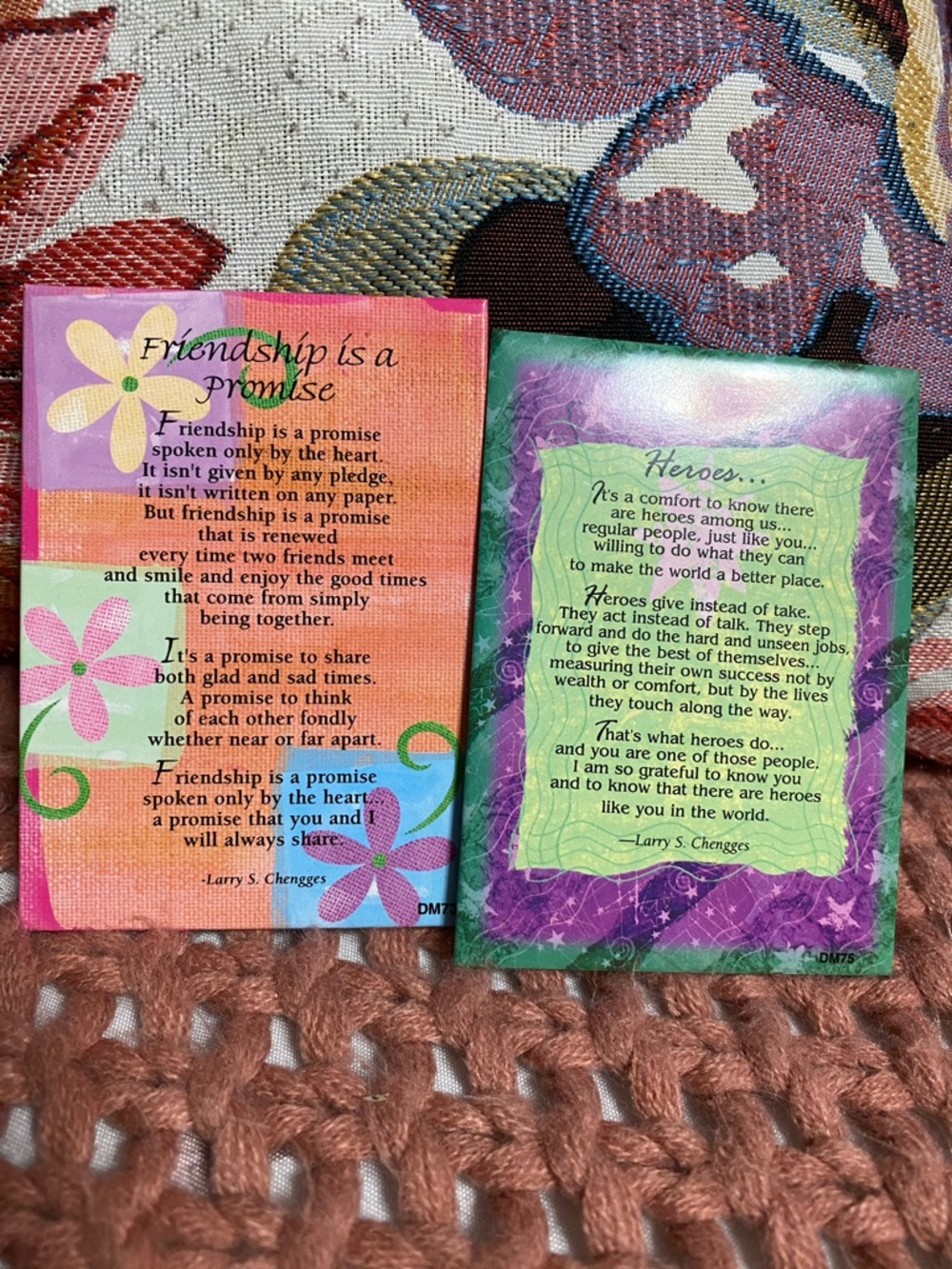 Inspirational Friendship & Heroes Plaque Set - Pink & Green